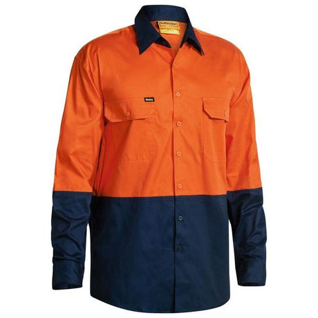 Bisley BS6895 Two Tone Hi Vis Cool Lightweight Drill Shirt - Long Sleeve