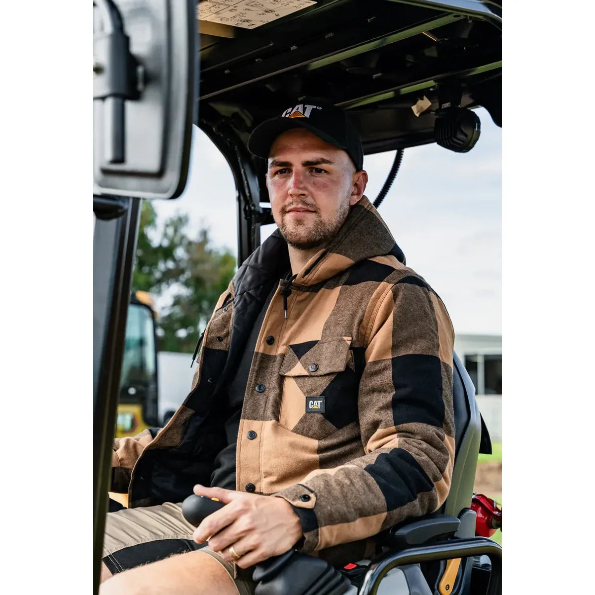 CAT 1040045 Hooded Flannel Shirt Jacket