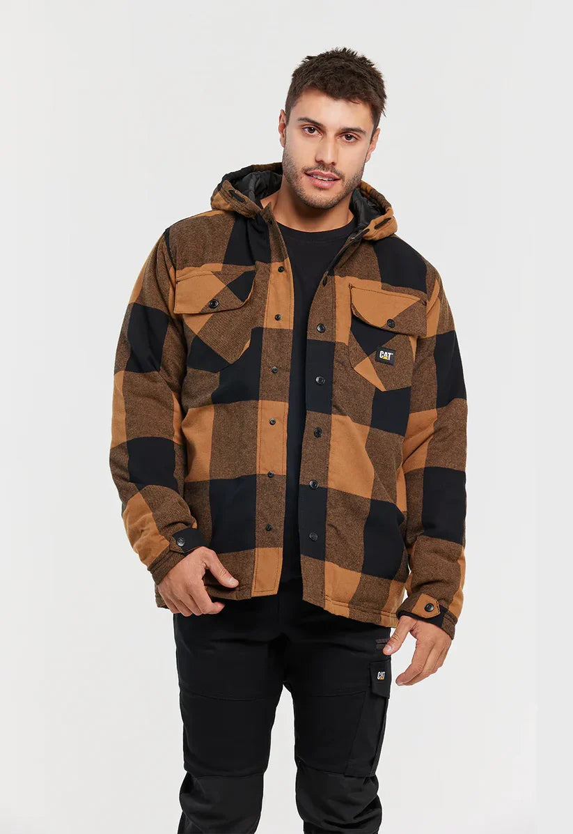 CAT 1040045 Hooded Flannel Shirt Jacket