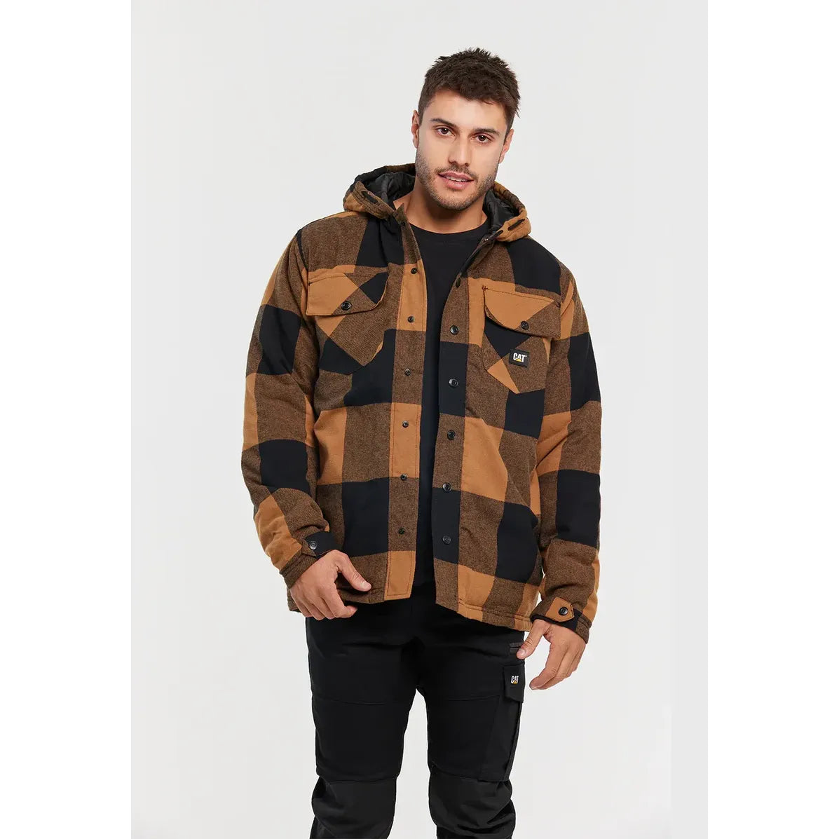 CAT 1040045 Hooded Flannel Shirt Jacket