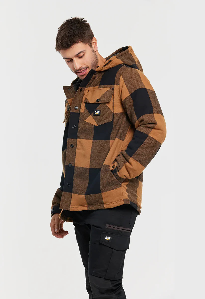 CAT 1040045 Hooded Flannel Shirt Jacket