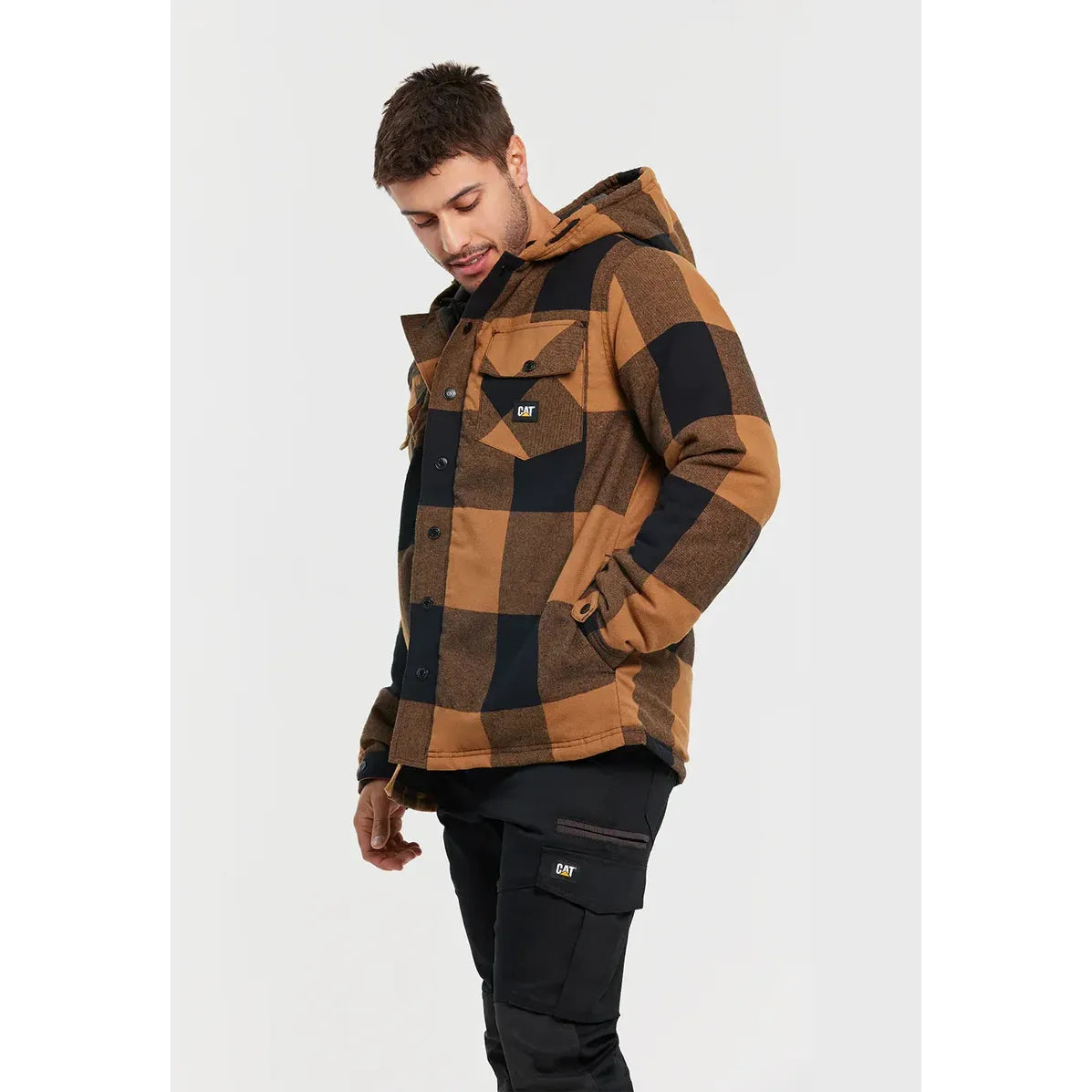 CAT 1040045 Hooded Flannel Shirt Jacket
