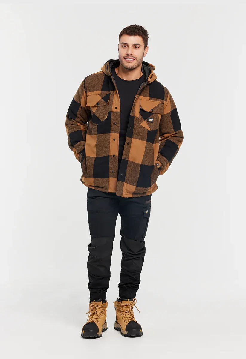 CAT 1040045 Hooded Flannel Shirt Jacket