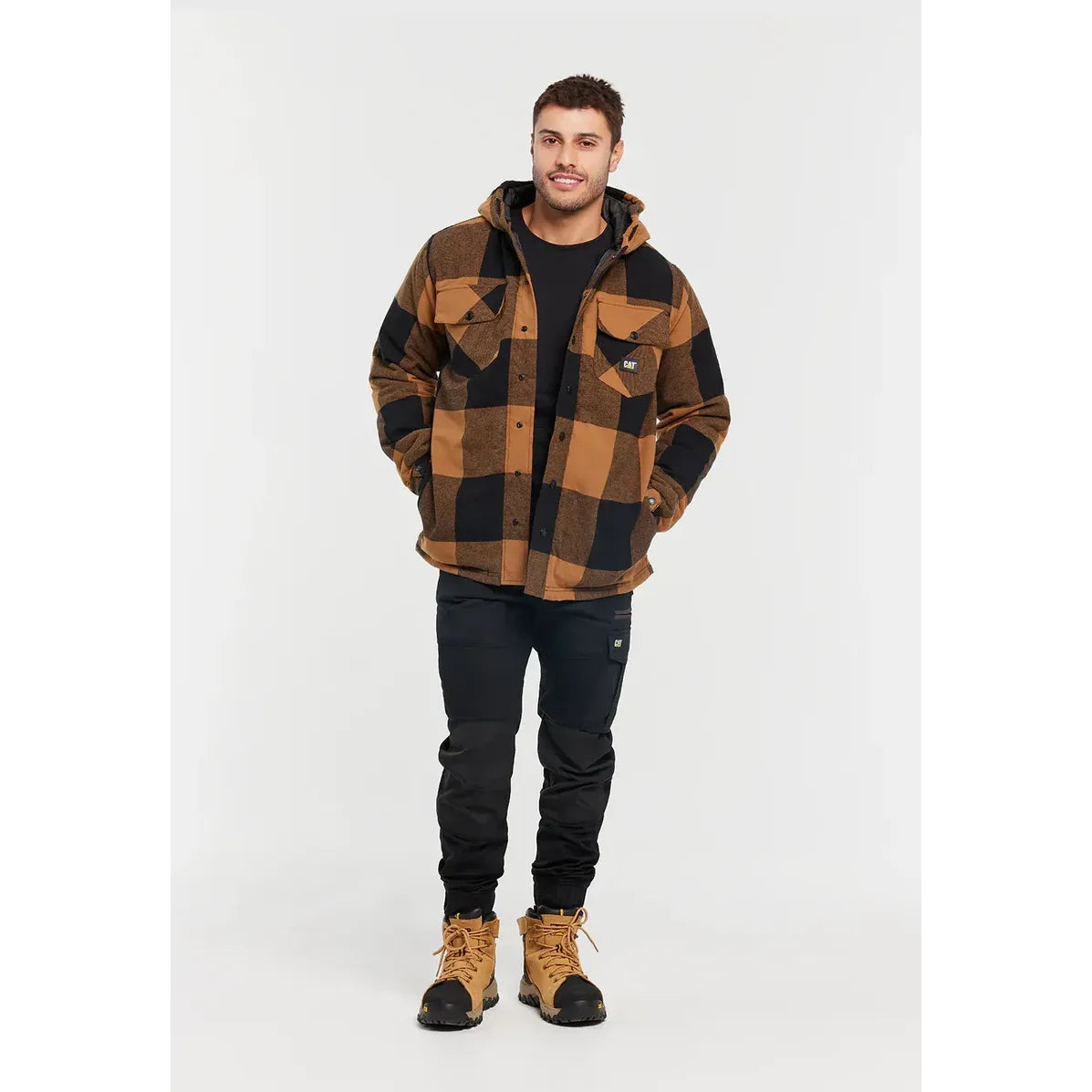 CAT 1040045 Hooded Flannel Shirt Jacket