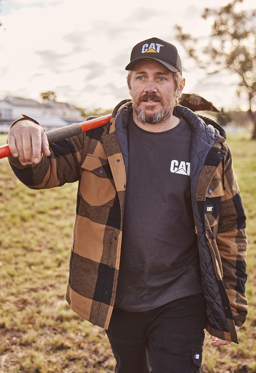 CAT 1040045 Hooded Flannel Shirt Jacket