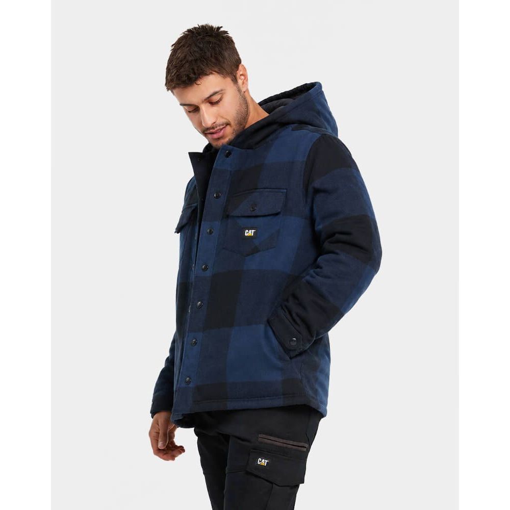 CAT 1040045 Hooded Flannel Shirt Jacket