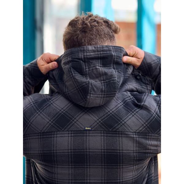 Bisley BJ6102 Flannelette Zip Hoodie with Sherpa Lining