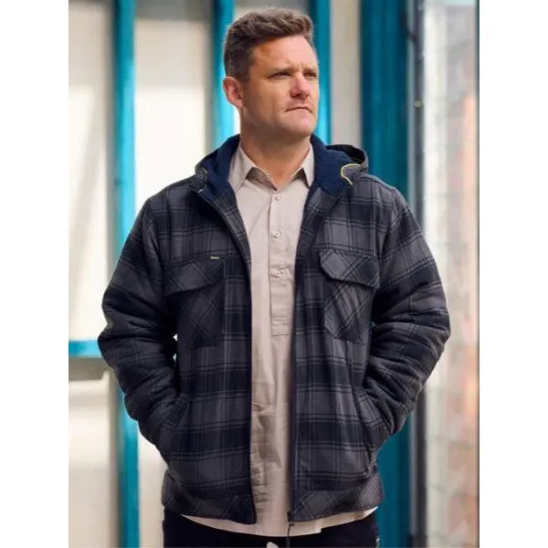 Bisley BJ6102 Flannelette Zip Hoodie with Sherpa Lining
