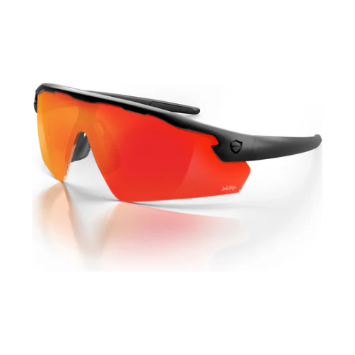 Safe Style PHMBRT100 Phantom safety glasses with matte black frame and red reflector lenses.