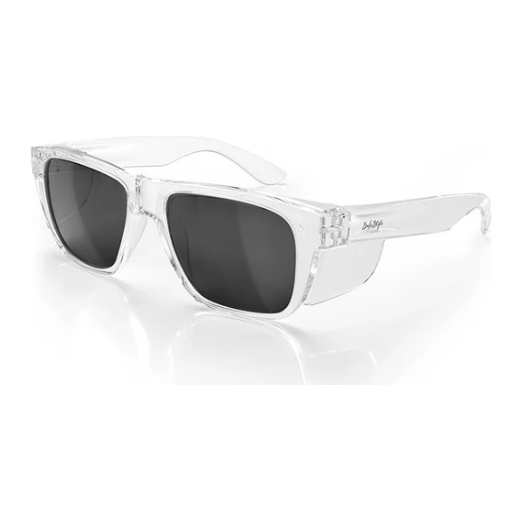 Safe Style FCPXL100 Fusions clear frame polarized safety glasses with XL design.