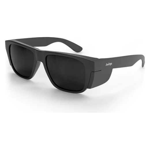 Safe Style FMBPXL100 Fusions Matte Black Frame Polarised Safety Glasses, XL fit, unisex design.