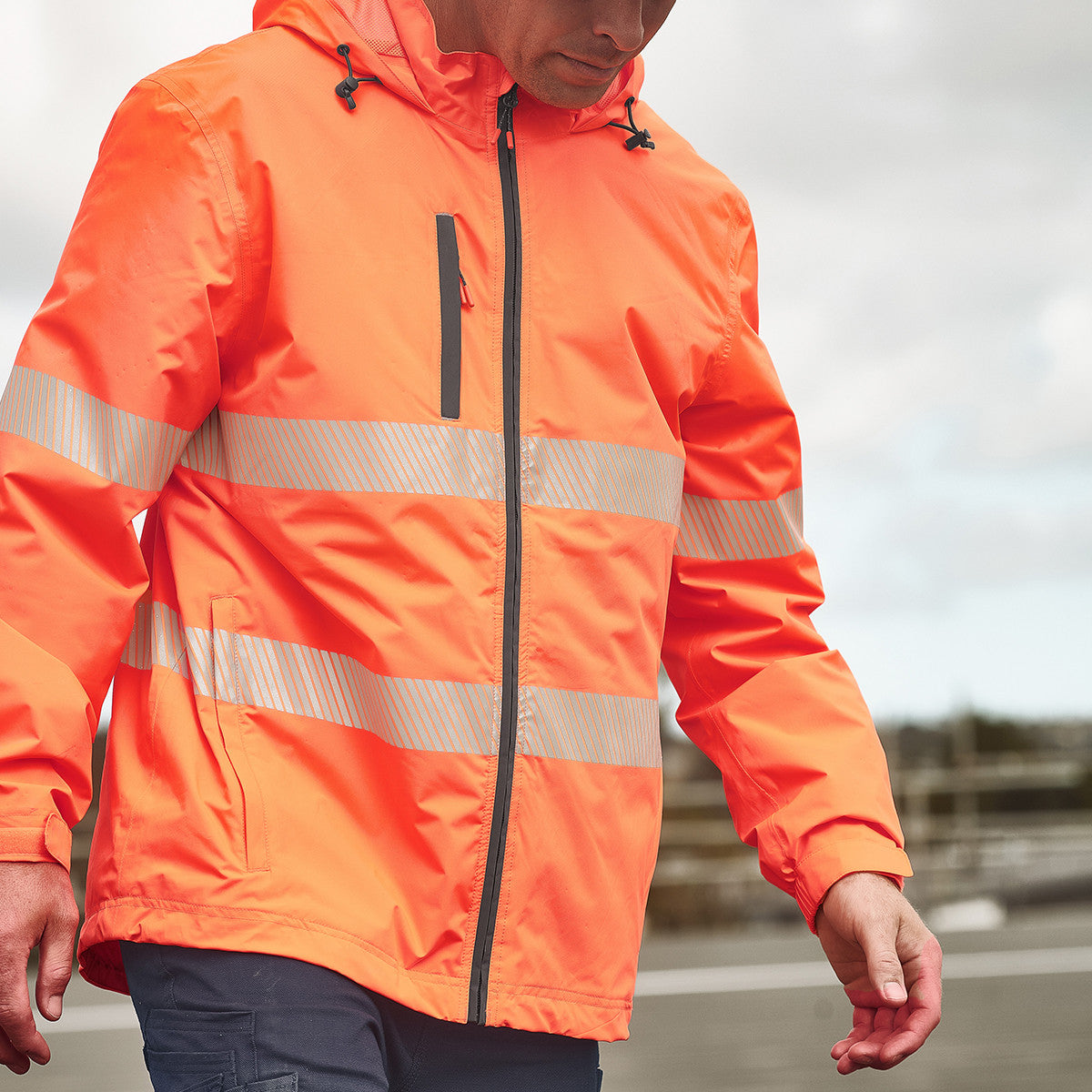 Unisex ZJ560 Super Light Segmented Tape Packable Rain Jacket