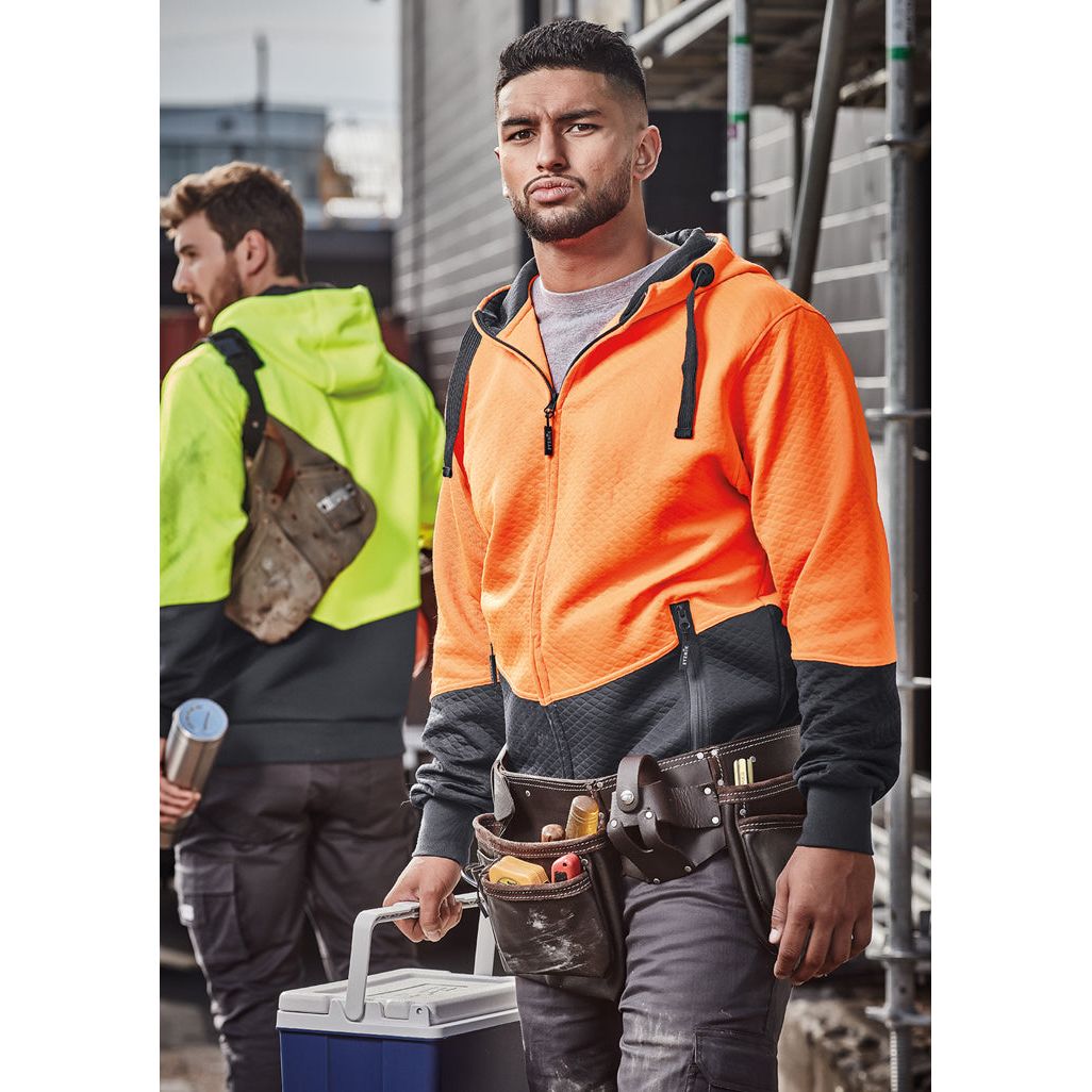 Syzmik ZT478 Unisex Hi Vis Textured Jacquard Full Zip Hoodie