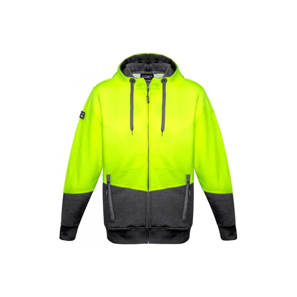 Syzmik ZT478 Unisex Hi Vis Textured Jacquard Full Zip Hoodie