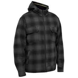 Bisley BJ6102 Flannelette Zip Hoodie with Sherpa Lining