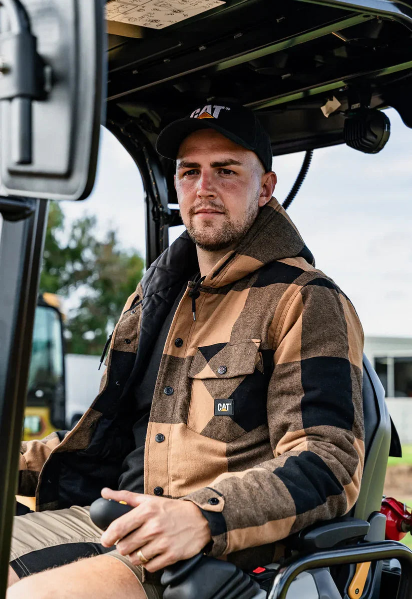 CAT 1040045 Hooded Flannel Shirt Jacket