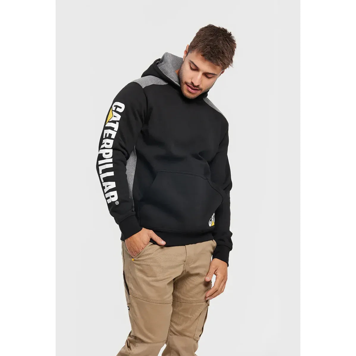 CAT 1910802 Logo Panel Hooded Sweatshirt