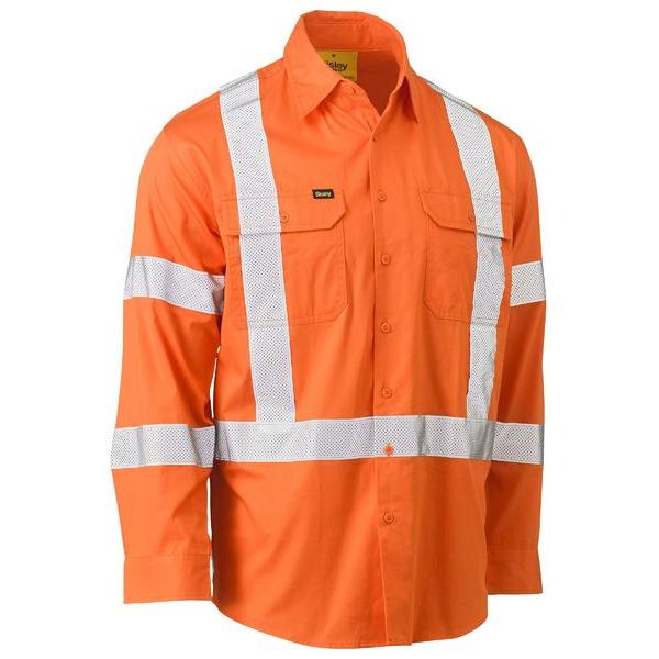 Bisley X Taped Biomotion Hi Vis Cool Lightweight Drill Shirt - BS6166XT