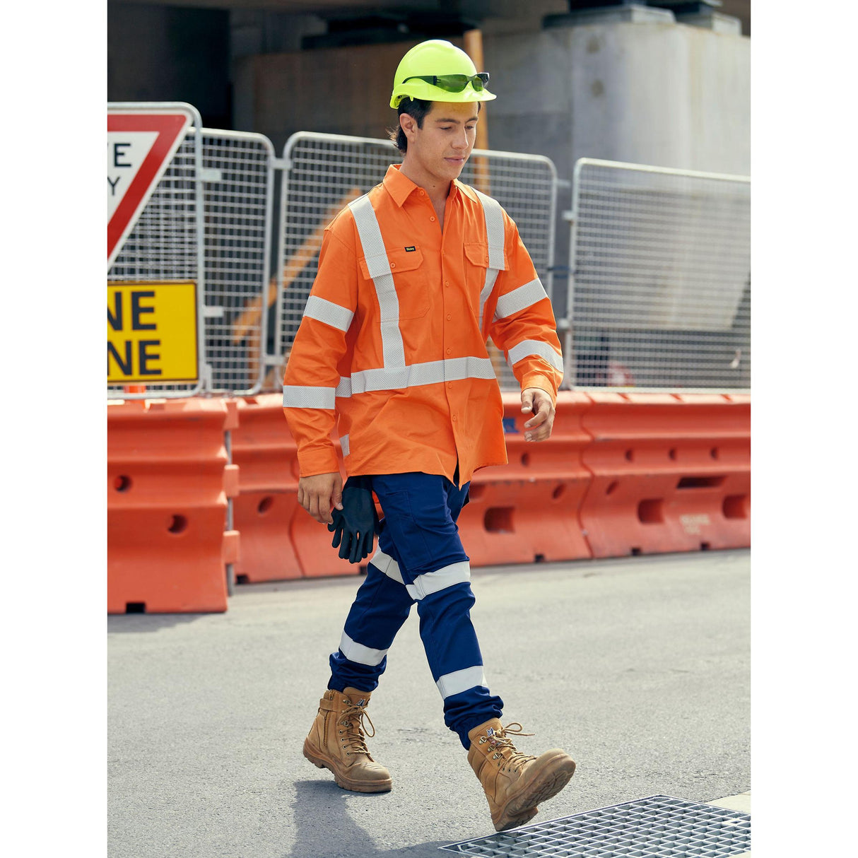 Bisley X Taped Biomotion Hi Vis Cool Lightweight Drill Shirt - BS6166XT