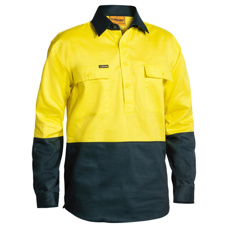 Bisley Hi Vis Closed Front Drill Shirt - BSC6267
