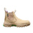 Beige boot with green accents on a dark background