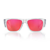 Safe Style FCRP100 Fusions Clear Frame Mirror Red Polarised Safety GlaSafe StyleSafe Style FCRP100 Fusions Clear Frame Mirror Red Polarised Safety Glasses