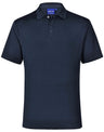 Navy blue polo shirt on a white background