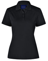 Black polo shirt on a white background