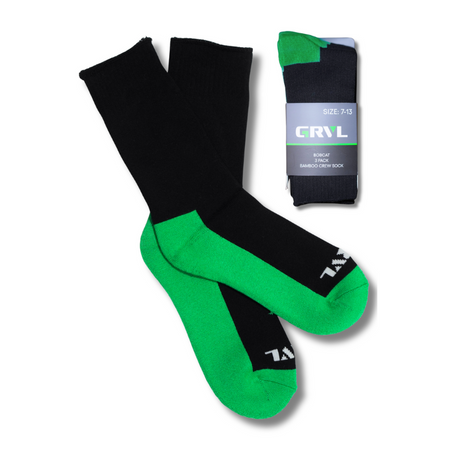 GRVL Socks - Bobcat Bamboo Heavy Duty Crew 3 Pack