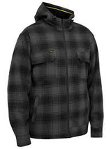 Bisley BJ6102 Flannelette Zip Hoodie with Sherpa Lining