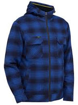 Bisley BJ6102 Flannelette Zip Hoodie with Sherpa Lining